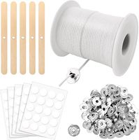 Knoty do świec, 6100 cm, naturalna bawełna, 206 sztuk