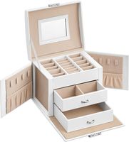 SONGMICS Szkatułka na biżuterię 3 poziomy