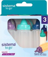 Sistema - 3 buteleczki do sosów z dozownikiem - 3x35ml, bez BPA - wyprodukowane w Nowej Zelandii