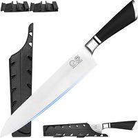 XYJ Profesjonalny japoński nóż szefa kuchni z Sheath, stal nierdzewna 9,5 cala, nóż do gotowania, nóż do krojenia mięsa, nóż kuchenny, ergonomiczny uchwyt