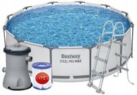 7w1 DUŻY OGRODOWY BASEN STELAŻOWY STEEL PRO MAX 366x100 cm - BESTWAY 56418