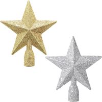 WLLHYF Brokatowa mini gwiazda 10 cm ozdoba choinkowa - 2 sztuki