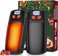 Akumulatorowe Podgrzewacze do Rąk 2 Sztuki,Elektryczny Podgrzewacz do Rąk Wielokrotnego Użytku,Wyświetlacz LED & 5 Ustawień Temperatury,Świetne do Golfa,Biwakowania i Sportów Zimowych