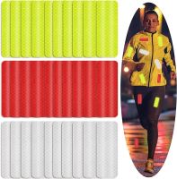 30 sztuk odblaskowych naklejek ostrzegawczych, 3 x 8 cm, samoprzylepne, odblaskowe, na rower, motocykl, wózek dziecięcy, kaski