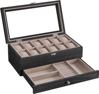 SONGMICS Pudełko na zegarek z 12 przegródkami