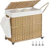SONGMICS Kosz na pranie z pokrywką 160l