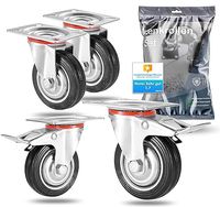 4 rolki transportowe z hamulcem – kółka do dużych obciążeń 75 mm – kółka skrętne o nośności do 100 kg