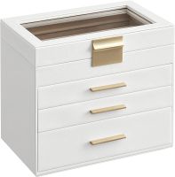 SONGMICS - pudełko na biżuterię z 4 poziomami