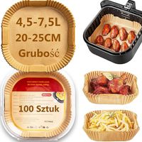 Papier do Pieczenia Frytkownica Beztłuszczowa Airfryer 4,5-7,5L, 100 Sztuk 20-25cm Akcesoria Papier do Frytkownicy