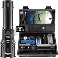 Shadowhawk Latarka LED, do wielokrotnego ładowania, 500000 lm, bardzo jasna latarka LED (XHM90.2)