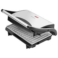 Cecotec Grill elektryczny z grillem Rock'n Grill. 700 W, powierzchnia 23x14,5 cm, RockStone nieprzywierający, bez PTFE, PFOA, pływająca płyta, uchwyt zimnego dotyku, wskaźnik świetlny, pionowe