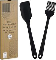 Silikonowy zestaw pędzli do pieczenia: 19 cm pędzel do pieczenia silikon i skrobak do ciasta zestaw 2 szt.