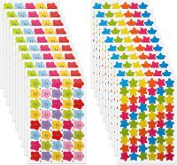 Naklejki Happy Star, 20 arkuszy, 1000 szt.