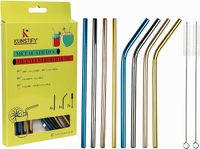 KUNSTIFY 8 kolorowych metalowych słomek z szczotkami czyszczącymi