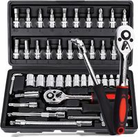 Retoo Zestaw kluczy nasadowych 1/4 cala, 46 sztuk