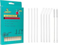 KUNSTIFY 8 szklanych słomek + szczoteczki do czyszczenia