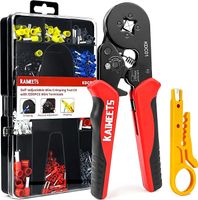 KAIWEETS szczypce do zaciskania z 1200 końcówkami, zestaw szczypców do zaciskania, szczypce elektryczne, końcówki 0,25-10 mm² / 23-7 AWG