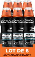L'Oréal Men Expert Carbon Protect Dezodorant w sprayu 5 w 150 ml, zestaw 6 szt