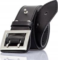 GRACIO Oryginal pas SKÓRZANY wojskowy SREBRNA KLAMRA DŁUGI różne rozmiary