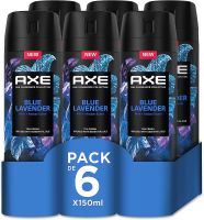 6x Axe Dezodorant Spray 72h Blue Lavander dla mężczyzn 150ml Mięta i bursztyn Zapach