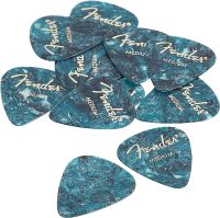 Fender Wysokiej jakości celuloidowe kostki gitarowe w kształcie 351, turkus oceaniczny, średnie, 12-pak