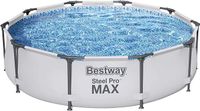 Bestway Steel Pro Max Basem Stelażowy, 4678, Szary/Biały, ‎305 x 305 x 76 cm