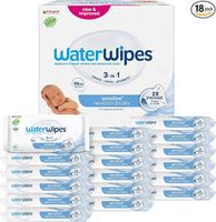 WaterWipes Sensitive+ Newborn & Baby Wipes, Chusteczki dla noworodków i niemowląt, 1080 sztuk (opakowanie 18)