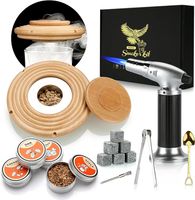 Zestaw Do Palenia Koktajli i Whisky Z Pochodnią - Staromodny Z Kamieniami, Prezent Dla Mężczyzny, Męża, Taty (Bez Butanu) - Buk