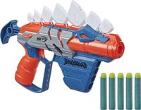 Wyrzutnia strzałek Nerf DinoSquad Stegosmash, miejsce na 4 strzałki, uchwyt zbrojący, 5 oryginalnych strzałek Nerf, wygląd dinozaura, kolce stegozaura