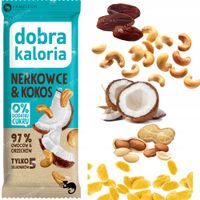BATON WEGAŃSKI 5 składników NERKOWCE & KOKOS 35g BEZ CUKRU DOBRA KALORIA