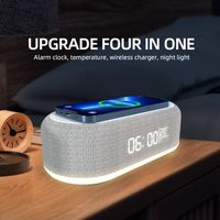 Zegar Budzik lampka Led z termometrem i ładowarką bezprzewodową