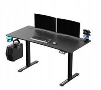 Biurko gamingowe Ultradesk LEVEL V2 140 cm Czarne Regulowane elektrycznie