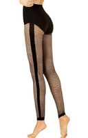 Czarne legginsy kabaretki z lampasem Slim Fit BLOCKBUSTER
