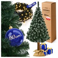 CHOINKA SZTUCZNA na pniu naturalnym GĘSTA ośnieżona JAK ŻYWA 180cm POLSKA