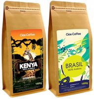 Kawa ziarnista Arabica CIAO COFEE Zestaw CIao Coffee KenYa-Brasil 2000 g