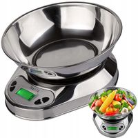 ELEKTRONICZNA WAGA KUCHENNA Z MISĄ 5kg/1g CYFROWA PRECYZYJNA METALOWA
