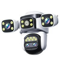 Kamera Zewnętrzna 10K UHD WiFi 6 PTZ 20MP 10× Zoom 4 Soczewki CCTV