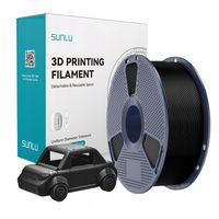 FILAMENT SUNLU 1.75 mm 1kg PETG Black Czarny Szpula wielokrotnego użytku