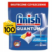 Finish Quantum All in 1 Kapsułki do Zmywarki Lemon Cytryna 100 sztuk