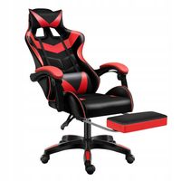FOTEL gamingowy z MASAŻEM pleców KOMPUTEROWY OBROTOWY dla gracza +podnóżek!