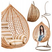 FOTEL WISZĄCY BUJANY OGRODOWY KOSZ JAJO KOKON PREMIUM BOHO