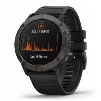 Garmin Fenix 6X Pro Solar Tytanowy 51mm z czarnym paskiem