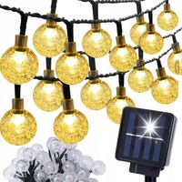 GIRLANDA SOLARNA OGRODOWA 9m 50 LED Świetlna Lampki Solarne Ogrodowe