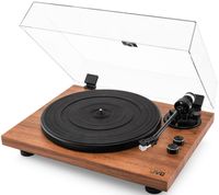 Gramofon JVC AL-E534B Drewno, Manualny, Napęd paskowy, Bluetoothn Przedwzmacniacz gramofonowy, Prędkość odtw. 33 1/3,45 obr./min