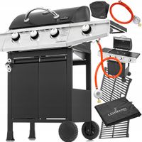Grill gazowy Lehmann Texas 3+1 z pokrowcem – żeliwny ruszt, stal nierdzewna