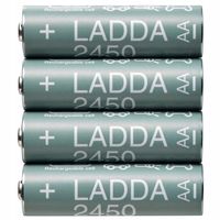 Grube paluszki akumulatorki baterie IKEA LADDA AA R6 2450mAH 4 szt.
