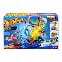 HOT WHEELS LET'S RACE POCZWÓRNA PĘTLA HXR70 KRAKSA ZESTAW Z NAPĘDEM + AUTKO