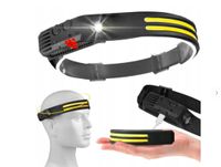 Mocna latarka czołowa 2 paski led