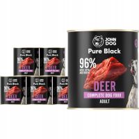 Karmy mokre John Dog Pure Black z jeleniem 6 x 800 g