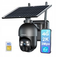 KAMERA SOLARNA ZEWNĘTRZNA OBROTOWA NA KARTĘ SIM 4G LTE GSM 2K 3MP Z KARTĄ